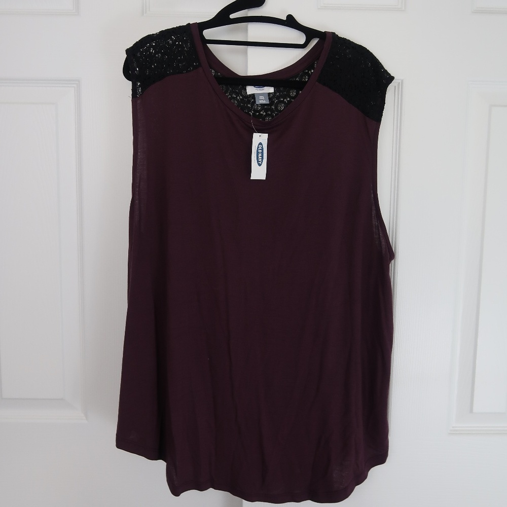 Purple Shirt with Black Lace